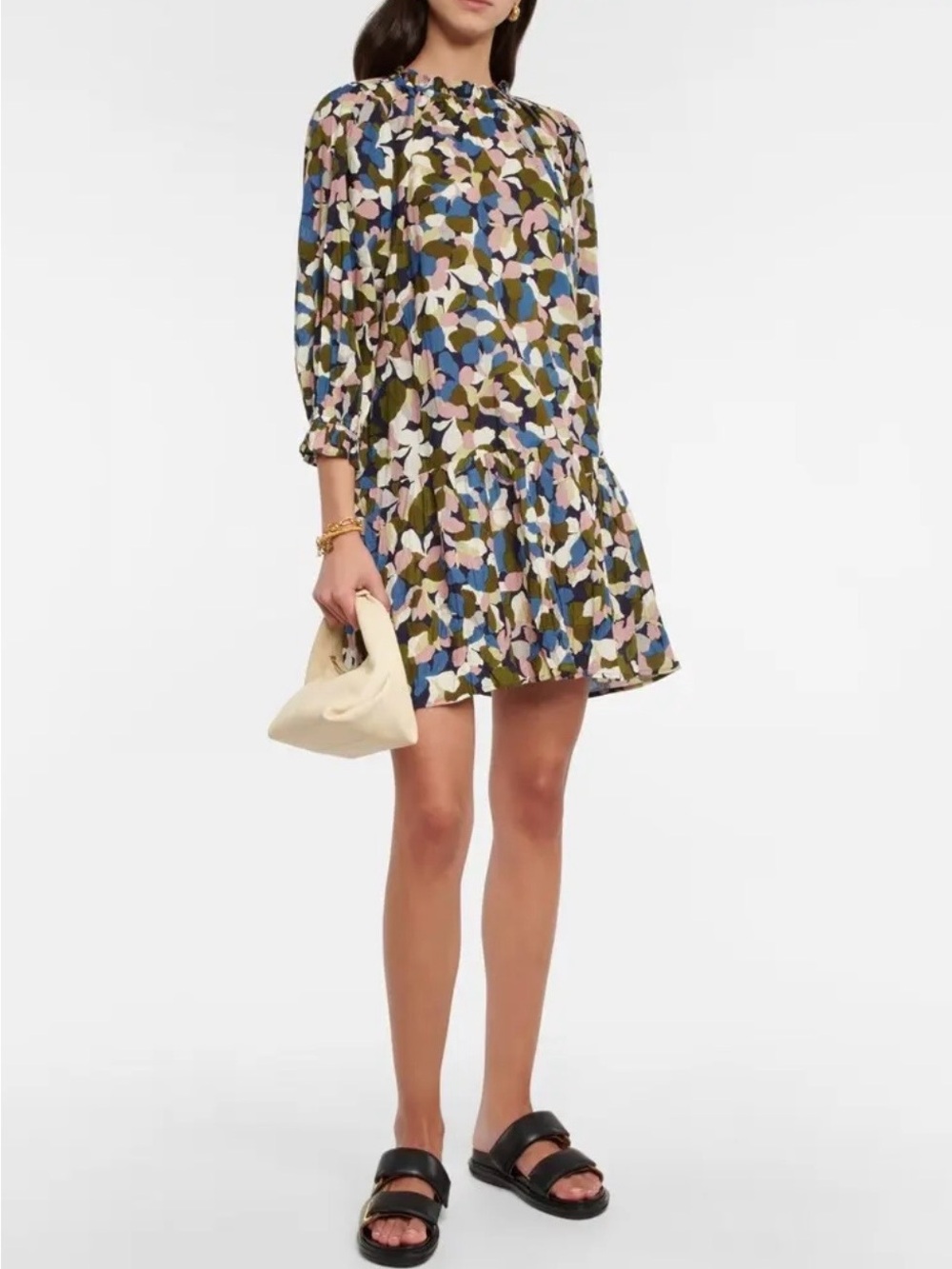 Velvet by Graham & Spencer Multicolor Floral Camouflage Tiered Dress Mini XS